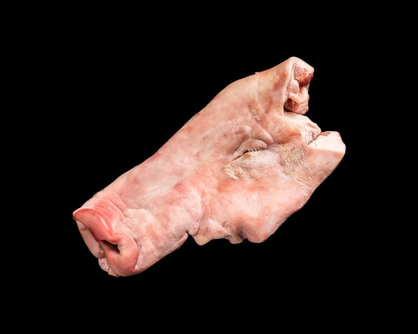 Careta de cerdo de caserío cocida, pieza lista para guiso